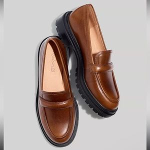 Madewell the Bradley leather lugsole loafers brown